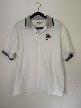 Vintage Disney Tiger White Polo Shirt with Contrast Collar and Sleeve Size XXL